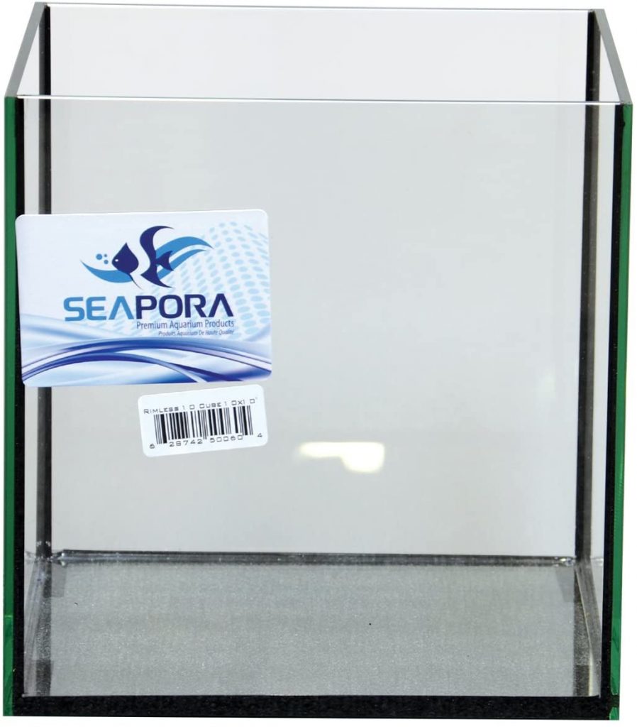 Seapora 52198 Rimless Cube Aquarium, 4 Gallon